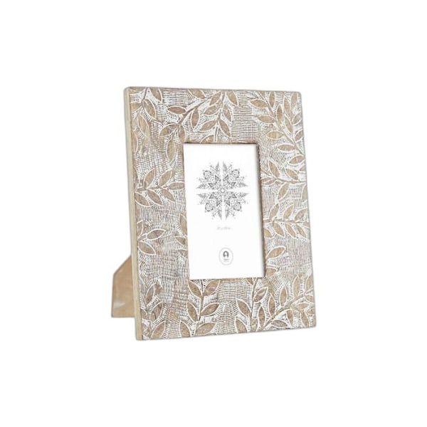 Kehys - DKD Home Decor - Intia - Lasia - Mangopuu - Vintage vit/naturlig