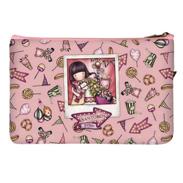 Skolepunge - Gorjuss - Carousel - Laks - Polyester - 23,4 x 15,5 x 1,5 cm Lax