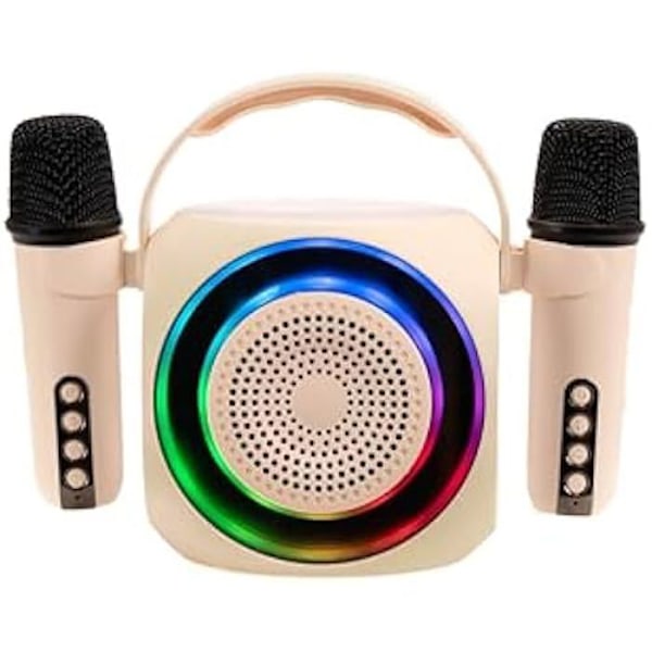 Celly, trådløs højttaler med dobbelte mikrofoner og RGB-lys, Bluetooth-mikrofon med en rækkevidde på op til 10m,