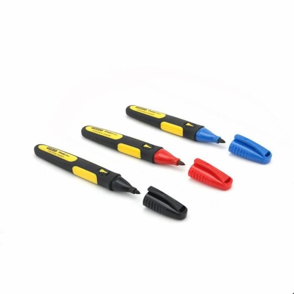 Sæt med 3 Fatmax Fine Tip Color Markers - Stanley - Fine Tips - Sort Rød Blå