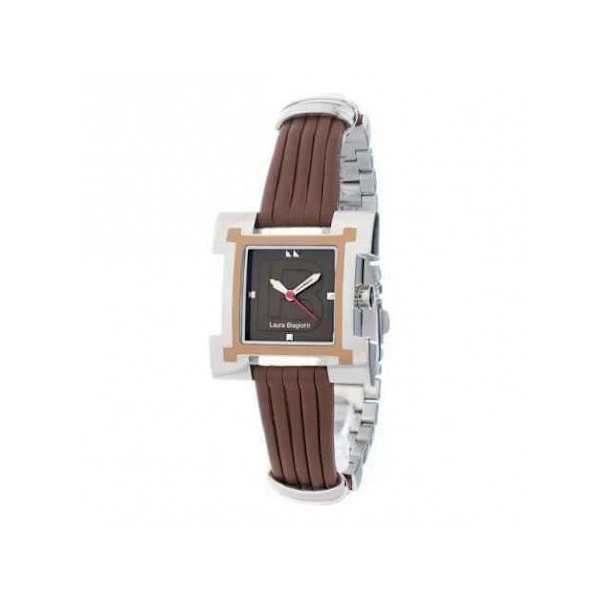 Kvinnoarmband - Laura Biagiotti - LB0039L-05 - Kvarts - Läder - Ø 31 mm kastanj
