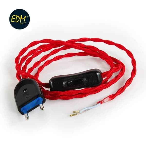 Elkabel - EDM - Kit 2x0,75 - Röd - 120 cm - Inomhusbruk Röd