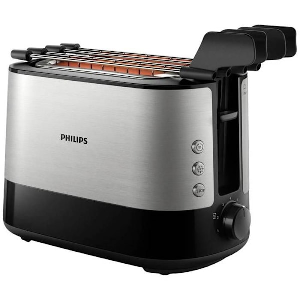 Brødrister - Philips - Viva Collection HD2639-90 - 2 skiver - 7 bruningsniveauer - Rustfrit stål