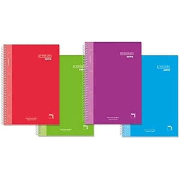 Notesbog - PACSA - Flerfarvet - Sæt med 4 - 80 ark - A4 format Flerfärgad