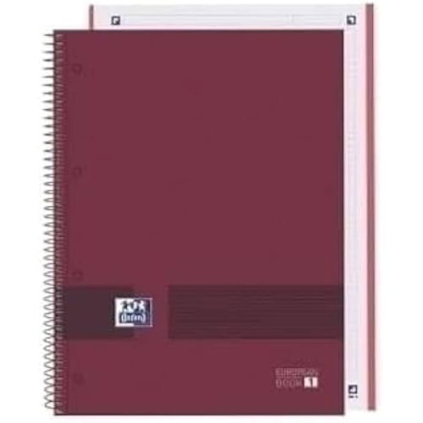 Notebook - OXFORD - European Book Write&Erase - A4 - 80 skodder - Bordeaux - 5 enheder Bordeaux