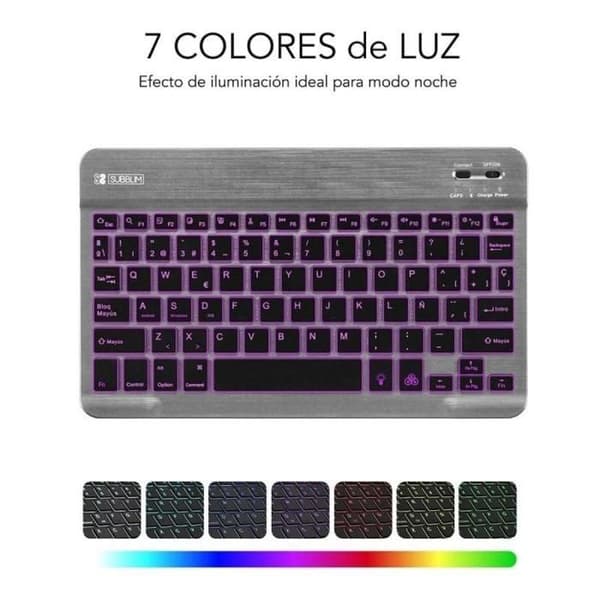Bluetooth-näppäimistö - SUBBLIM - Espanja QWERTY - Monivärinen - Langaton - Tablettituki