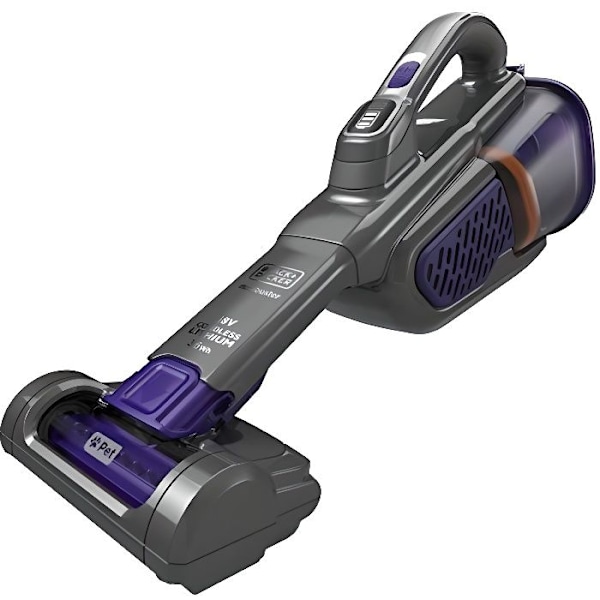 BLACK+DECKER BHHV520BFP-QW håndstøvsuger - Dobbelt filtrering - 40 Airwatts - 18 V - Kapacitet 500 ml Sort, Violet