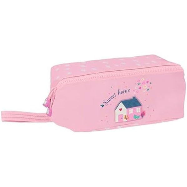 Glowlab KIDS SWEET HOME fyrkantigt pennfodral för barn - Rosa - Bekvämt - Stor storlek Rosa