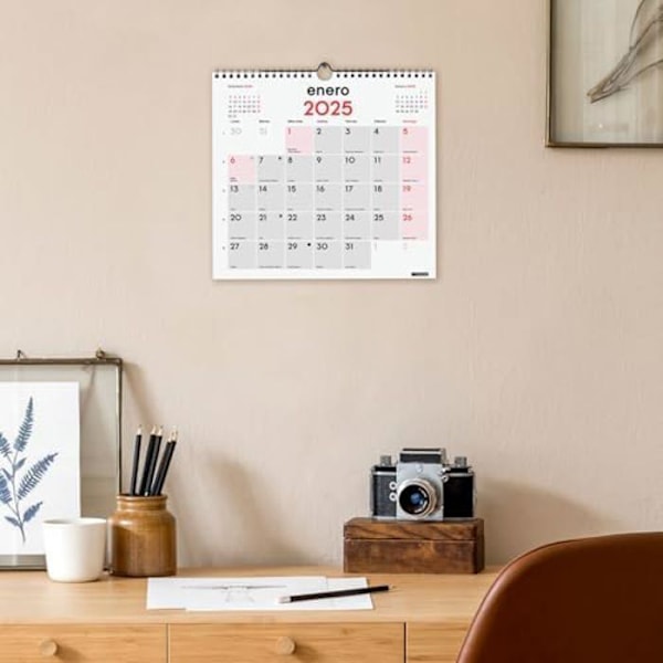 Vægkalender - FINOCAM - 2025 - Spansk - 12 måneder - 120 g/m² papir