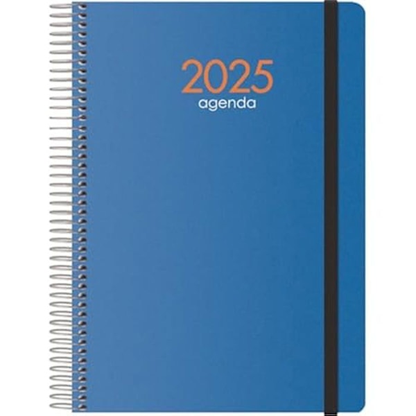 Agenda - DOHE - Daglig - Sort - 15 x 21 cm - Fleksibel - 1 dag pr. blå