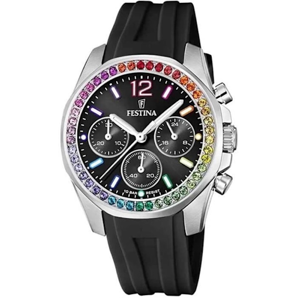 Ur - FESTINA - Kæreste Regnbue F20610/3 - Kvarts - Sort - Silikonearmbånd Svart