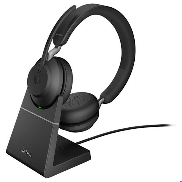 Jabra Evolve2 65 Headset - USB-A MS Teams Stereo med ladestander - Sort Sort