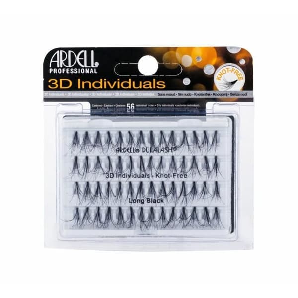 Falske vipper - Ardell - 3D Individuelle Duralash - Lange Sorte - 3D Effekt - Uden knude Lang sort