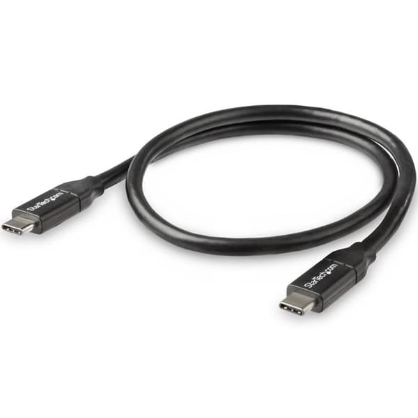STARTECH USB-C-USB-C-kaapeli - 50 cm - Virransyöttö 5A - USB-IF-sertifioitu - Musta