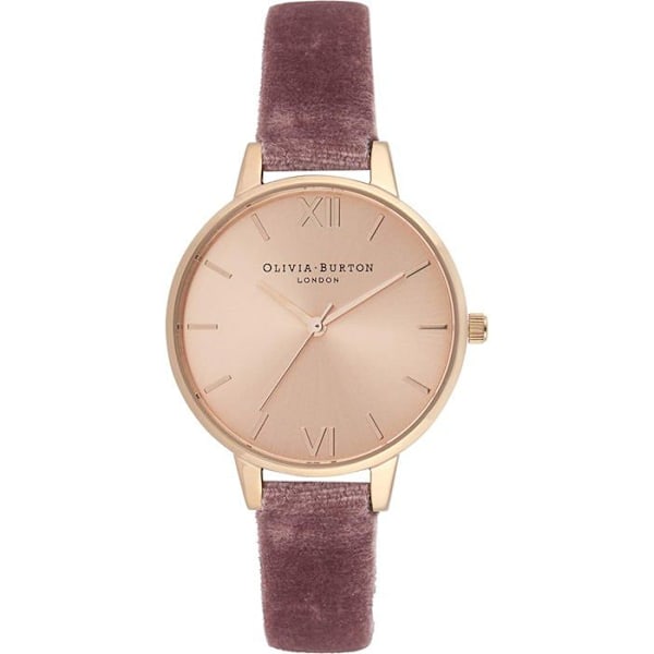 Olivia Burton armbandsur - OB16DE03 - Analog kvartsklocka för kvinnor med rosa polyesterband