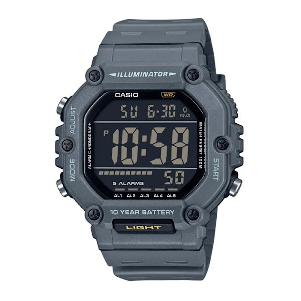 Montre - CASIO - AE-1600H-8BVEF - Plastisk Grå - Kvarts - Digitale Skærm Kolgrå