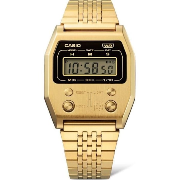 Ur - Casio - A1100G-5EF - Forgyldt rustfrit stål - Vandtæt 3 Atm - Digital gyllene