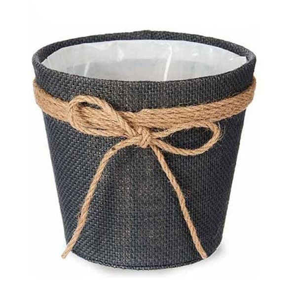 Cache-pot - IBERGARDEN - Länk - Plast - Grå - 16 x 14,5 x 16 cm Grå