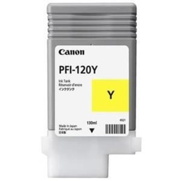 CANON PFI-120Y mustepatruuna - Keltainen - 130 ml - Mallille imagePROGRAF TM-200, TM-205, TM-300, TM-305