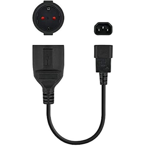 Strømadapterkabel - NANO KABEL - 10.22.0902 - C14 han til CEE7 hun - 50 cm - Sort Sort
