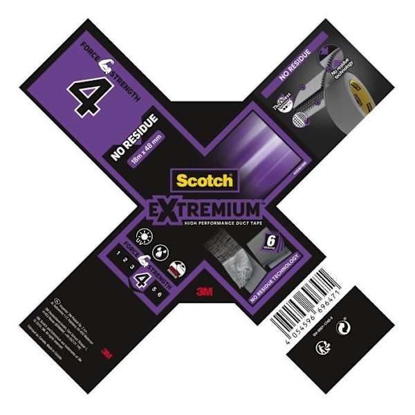3M Extremium No Rest Reparationsklud - Grå - 18mx48mm Grå