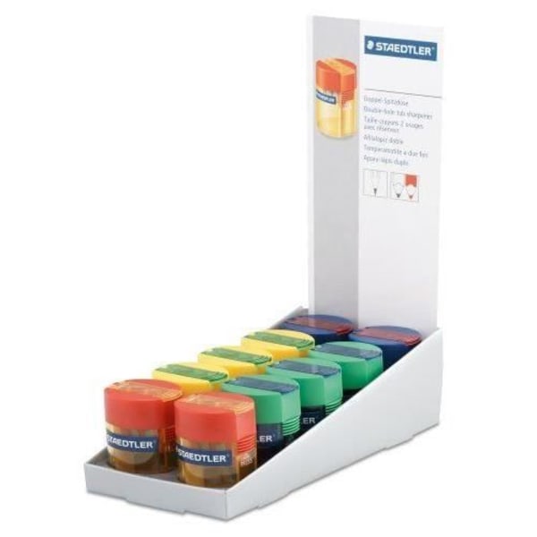 Staedtler 512 006 2-Purpose blyantspidser assorterede farver Pakke med 10 UK Import