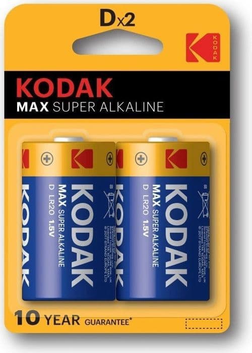 KODAK 2 kpl MAX LR20/D alkaliparistoja - 1,5V