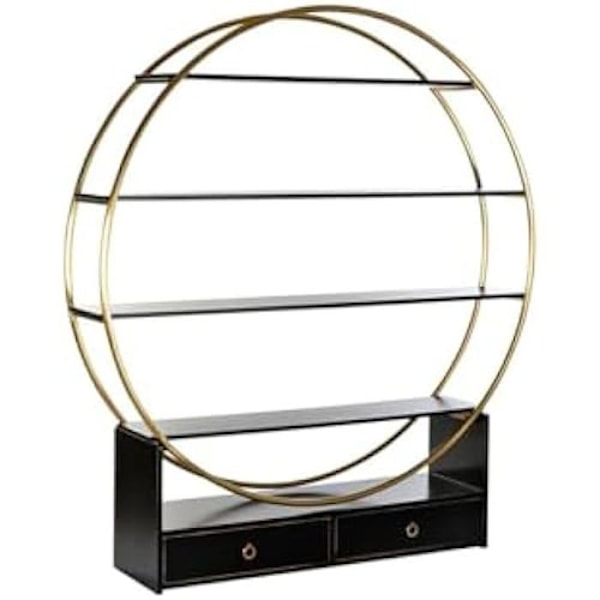 DKD Home Decor musta kulta poppeli metallihylly 160 x 35 x 180 cm Svart