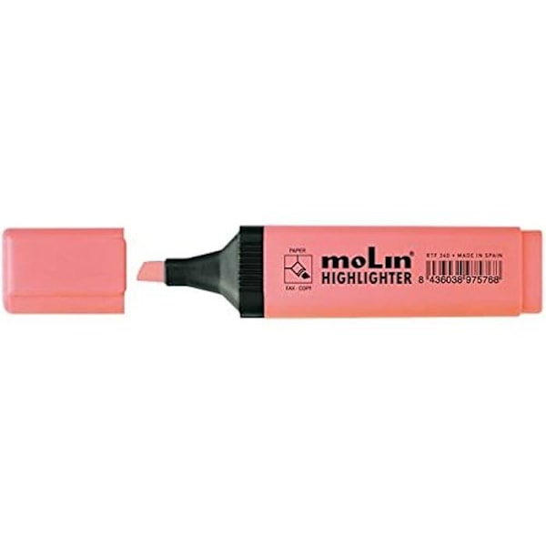 Fluoresoivat tussit - MOLIN - RTF240-10-20 - 10 kpl pakkaus - Vaaleanpunainen väri - Valonkestävä rosa