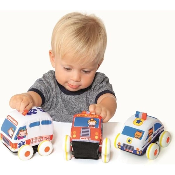 Politi-, brand- og ambulancebiler - MOLTO - Legetøj - Interiør - Baby - 3 år - Flerfarvet Flerfarvet