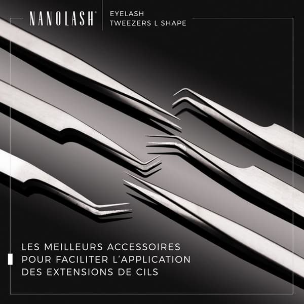 Vippe pincet - Nanolash - L - Professionel - Vippe extensioner - Grå