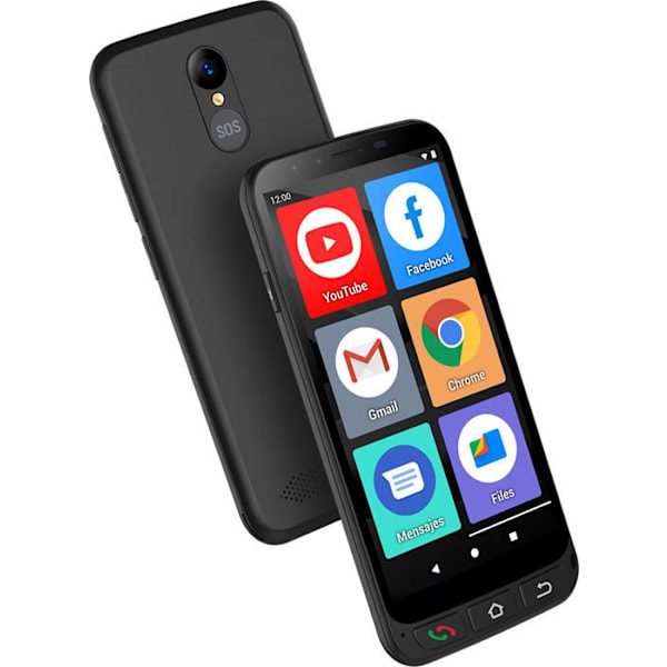 SPC ZEUS 4G PRO + etui – Senior Smartphone 4/64GB, nem tilstand med store ikoner, SOS-knap, Smart Hjælp, Android, opladningsbase