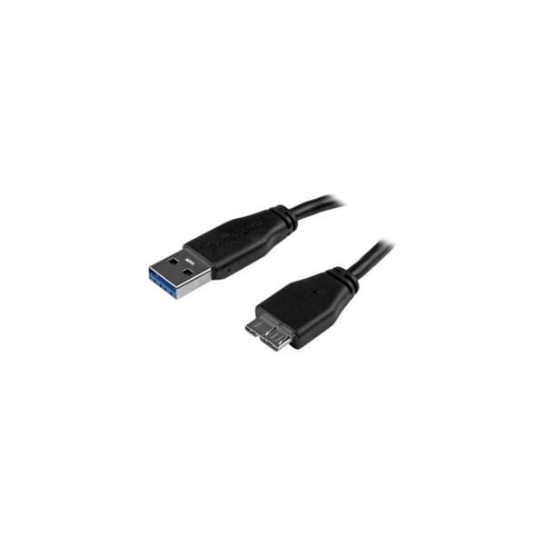USB 3.0 slim A til Micro B kabel 3m - M/M - Sort - USB A til Micro B ledning - M/M - Sort - USB3AUB3MS