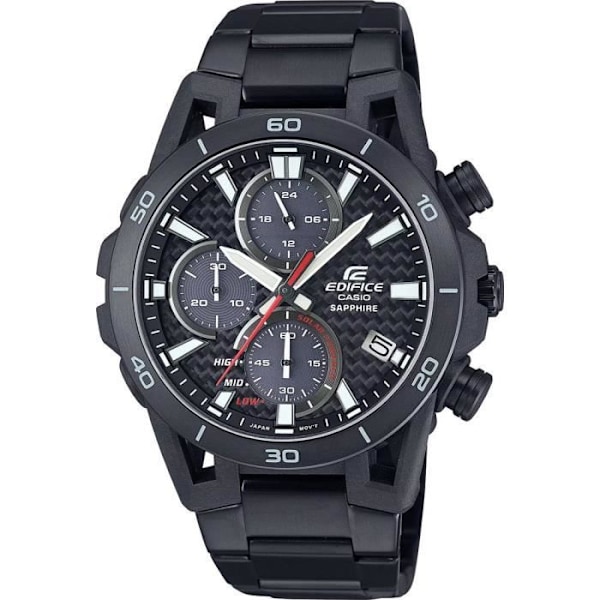 Casio Ur - Mænd - EFS-S640DC-1AVUEF - Sort Rustfrit stål - 10 Atm - Kvarts - Safirglas - Analogisk Svart