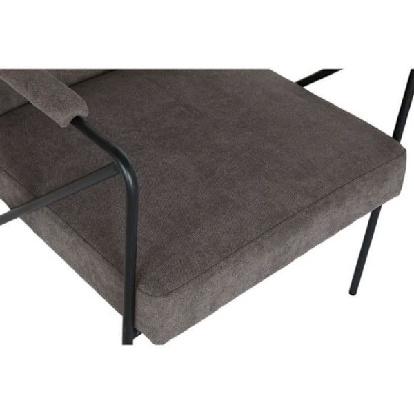 Fåtölj DKD Heminredning Grå Metall Polyester (64 x 69,5 x 76 cm)