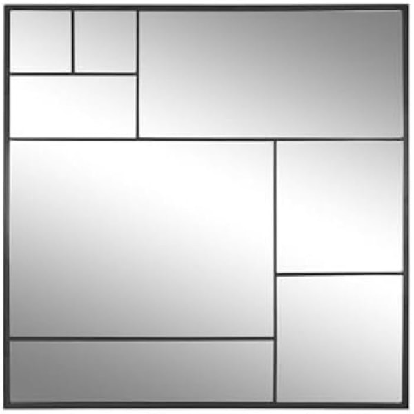 Vægspejl - HOME ESPRIT - Sort - 90 x 90 cm - Rektangulært - Moderne Flerfärgad