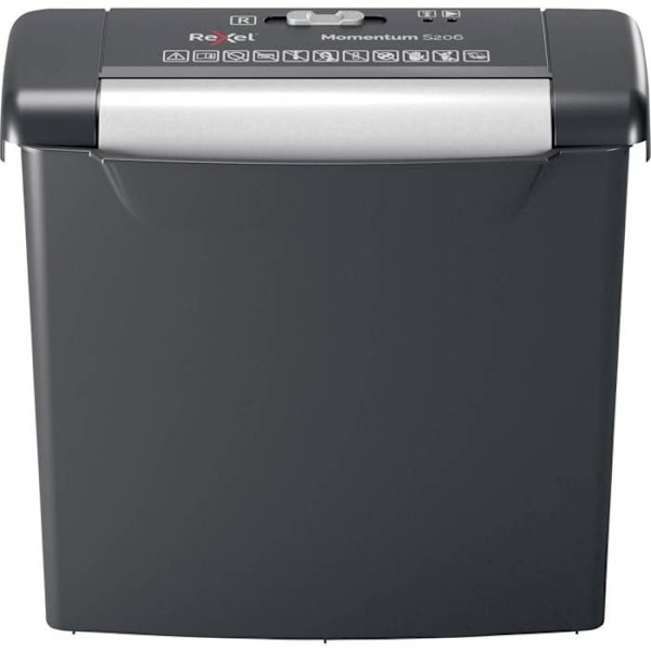 Papirmakulator - Rexel - Momentum S206 - P-2 - 6 mm - 9 L kurv sort