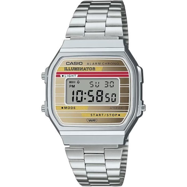 Ur - Casio - A168WEHA-9AEF - Rustfrit stål - Digital - Vandtæt 3 bar Silver, Flerfärgad