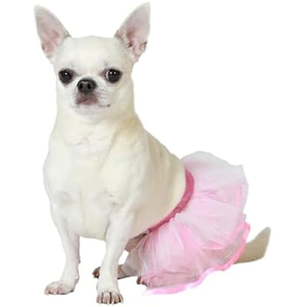 Husdjurskostym - ATOSA - Rosa Tutu - Storlek L - Fluffig Tutu-kjol - Elastisk passform rosa