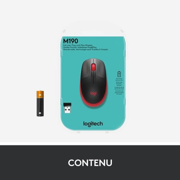 Hiiri - Langaton - Logitech - M190 - Punainen