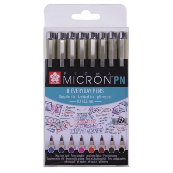 Sakura tuschsæt Pigma Micron PN 8 stk