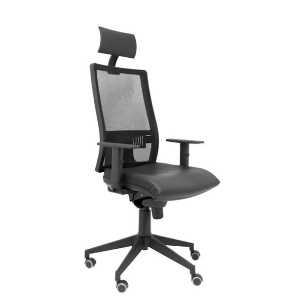 Ergonomisk kontorstol med synkront mekanisme og højdejusterbart højt rygstykke i åndbart mesh med hovedgærde og