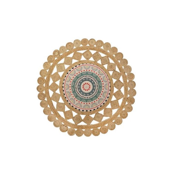Polyesterjutematta DKD Home Decor brun/flerfärgad