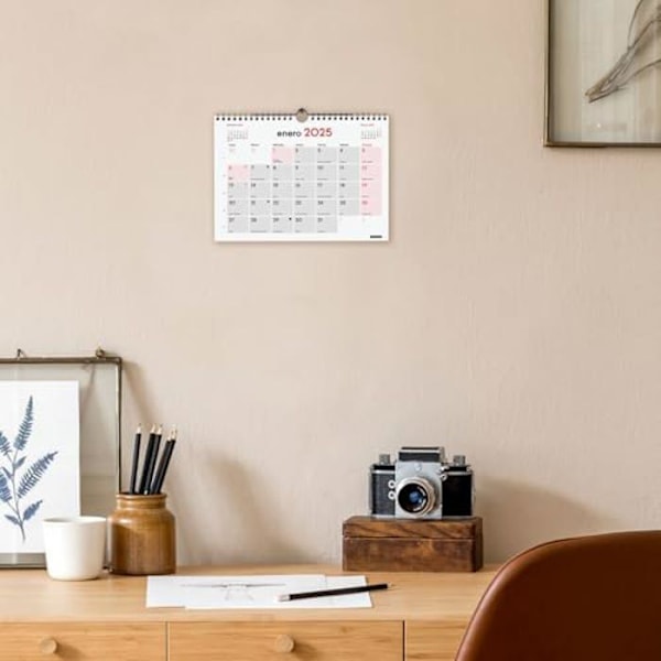 Väggkalender - FINOCAM - 2025 - Spanska - 12 månader - 120 g/m² papper