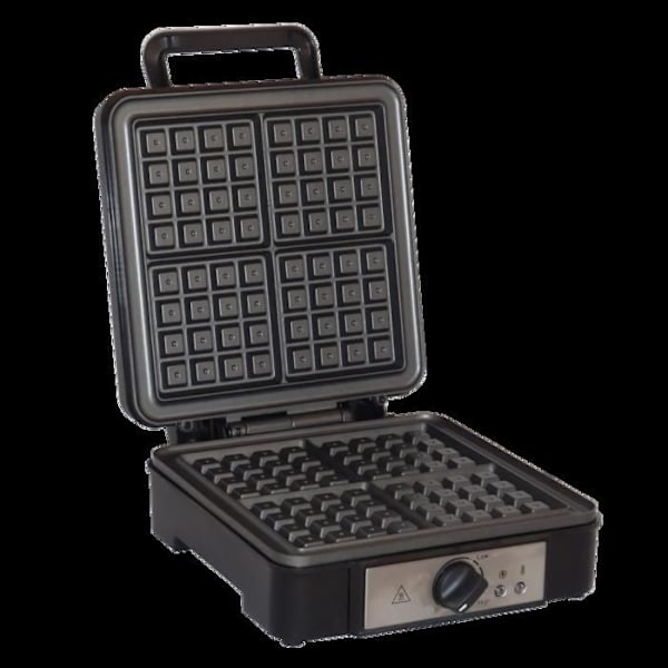 Gauffrera - MPM - MGO-36M - 4 våfflor - Non-stick plattor - 1200W Svart/Silver Svart silver