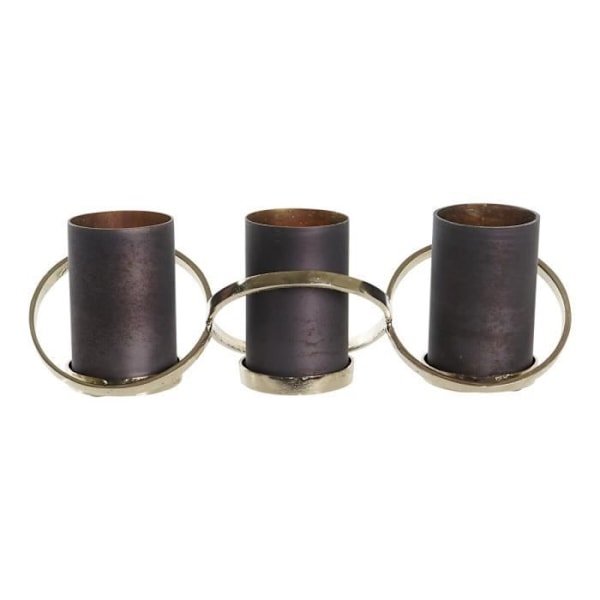 lysestage i aluminiumsglas (20 x 7 x 6 cm) (52 x 15 x 16,5 cm)