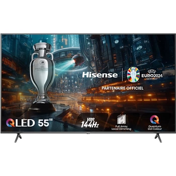 HISENSE 55E7NQ Pro - 55'' (139 cm) QLED TV - 4K UHD 3840x2160 - 144Hz - HDR 10+ - Smart TV - 4 x HDMI Grå