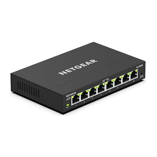 Gigabit-kytkin 8 portilla nopeaan ja luotettavaan verkkoon. musta