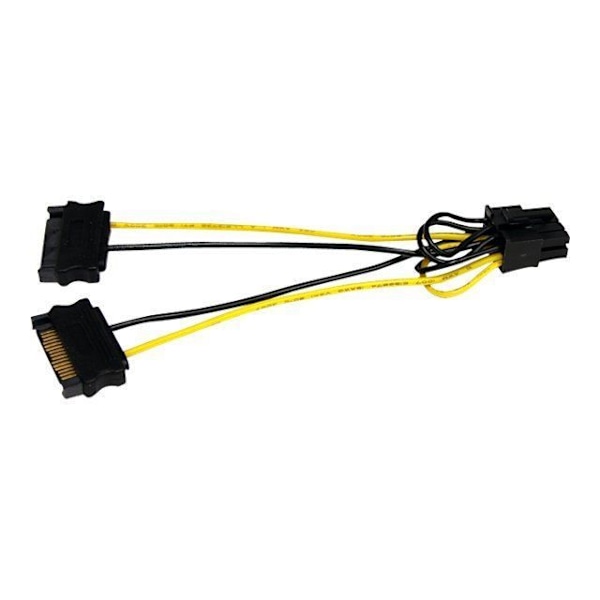 SATA til 8-pin PCI Express-videokort strømadapterkabel - STARTECH.COM - 15 cm - Sort