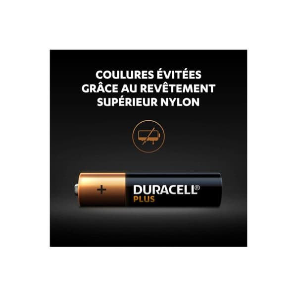 4 alkaliske batterier Plus 100 % LR03/AAA (1,5V) DURACELL